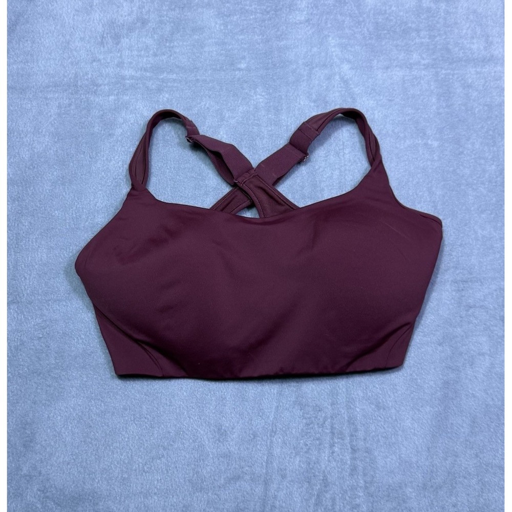 Lululemon Sports Bra 36G Burgundy Crossback Padded Adjustable Straps